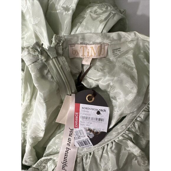 NEW byTiMo [ Large ] Floral Jacquard Long Sleeve‎ Maxi Dress in Pistachio Green - Picture 4 of 16